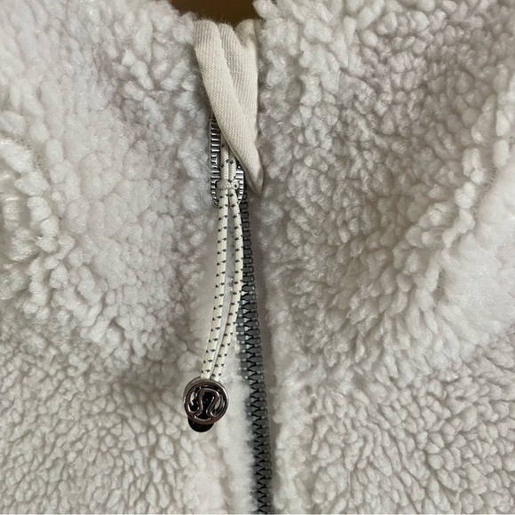 Lululemon Scuba Sherpa Half Zip Hoodie Cream Bone Size M/L - Picture 5 of 9